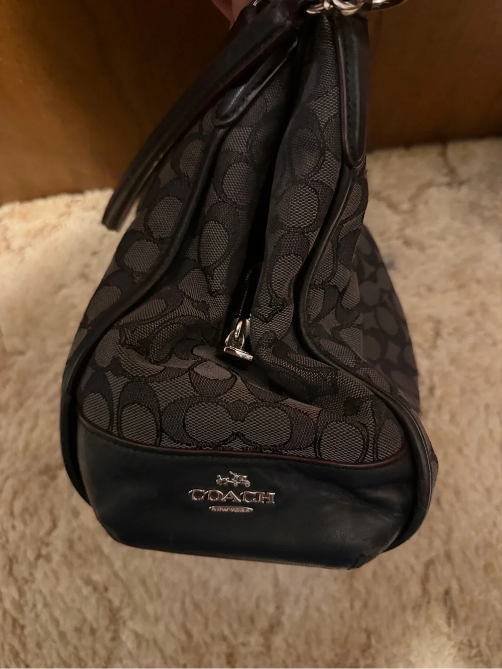 Coach Black/Charcoal Signature Shoulder Bag